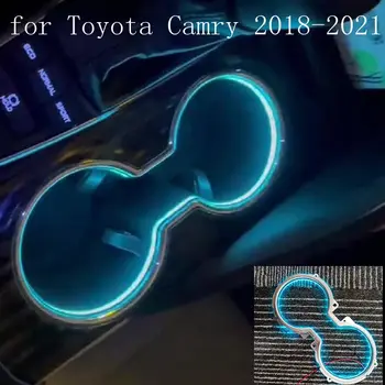 LED поставка за Чаши Централна Осветява Интериора на Автомобила Декоративна Лампа Атмосфера на Разсеяна Светлина 64 Цветове за Toyota Camry 2018-2021